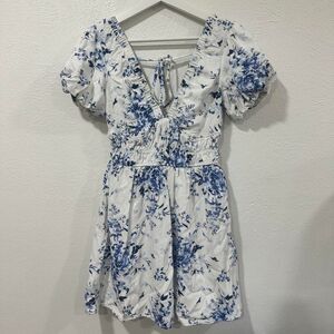 Francesca’s Ariana Floral Cinched Waist Mini Dress Women’s Size XS
